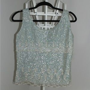 Vintage women's beaded sequin tank top size large